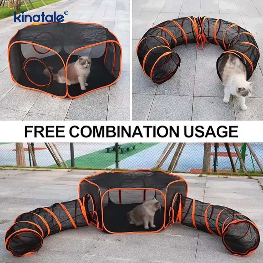 Tollán Cat Peataí Tube Bréagáin Cat Collapsible