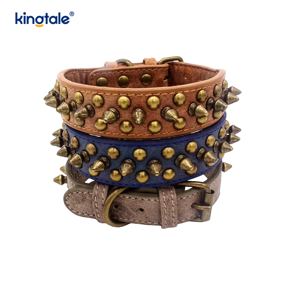 Collar Peataí PU Rivet Frith-bite