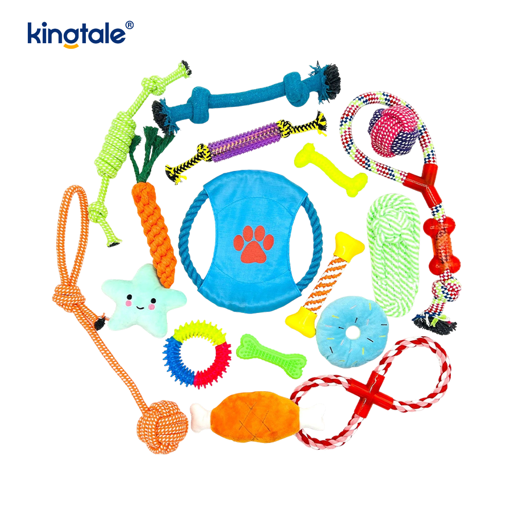 Bréagán Pet Rope 17pcs Socraigh Le haghaidh Fiacla agus Spraoi Laistigh agus Lasmuigh