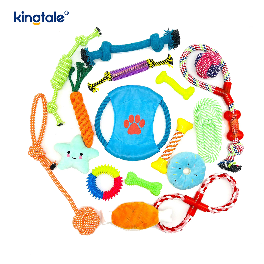 Bréagán Pet Rope 17pcs Socraigh Le haghaidh Fiacla agus Spraoi Laistigh agus Lasmuigh