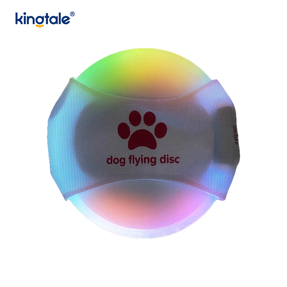 Pet Light-Up Frisbee Ard-Infheictheacht Oiliúint Peataí Soilsithe Caitheamh Ag Súgradh Chun Aclaíocht