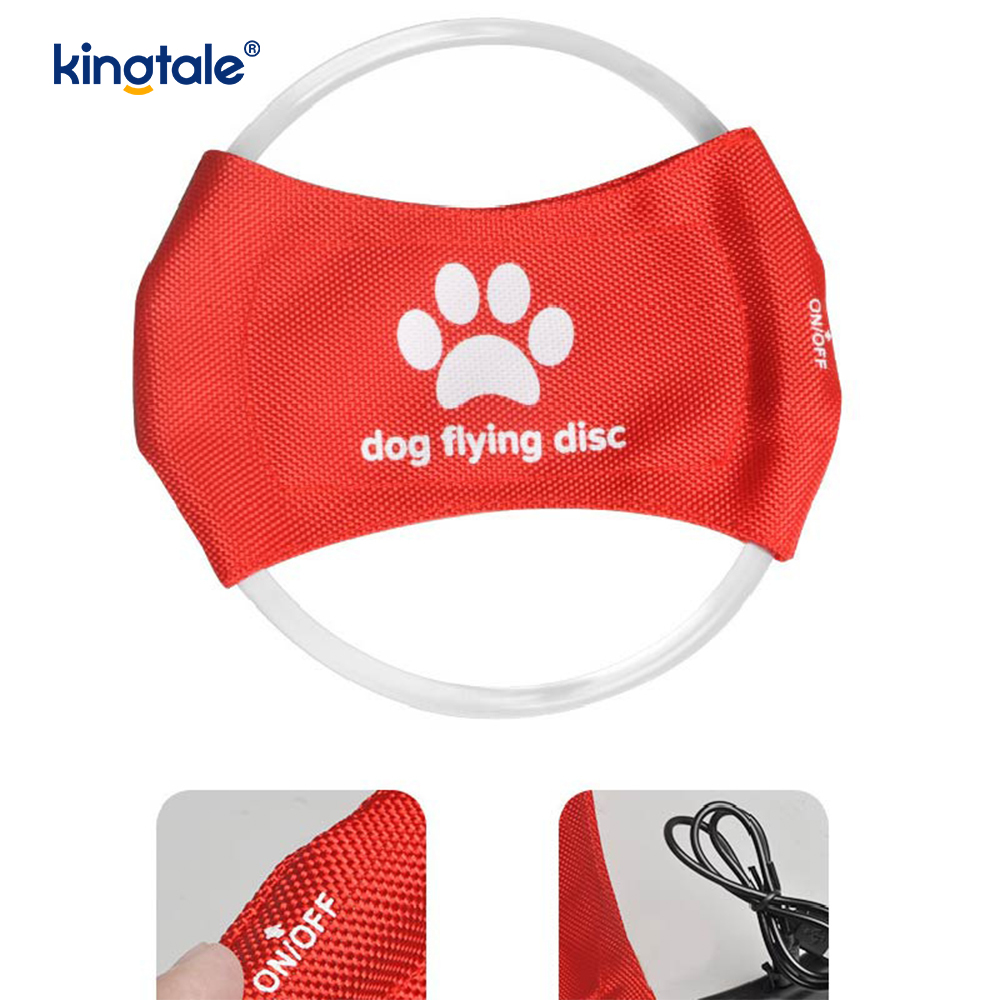 Pet Light-Up Frisbee Ard-Infheictheacht Oiliúint Peataí Soilsithe Caitheamh Ag Súgradh Chun Aclaíocht