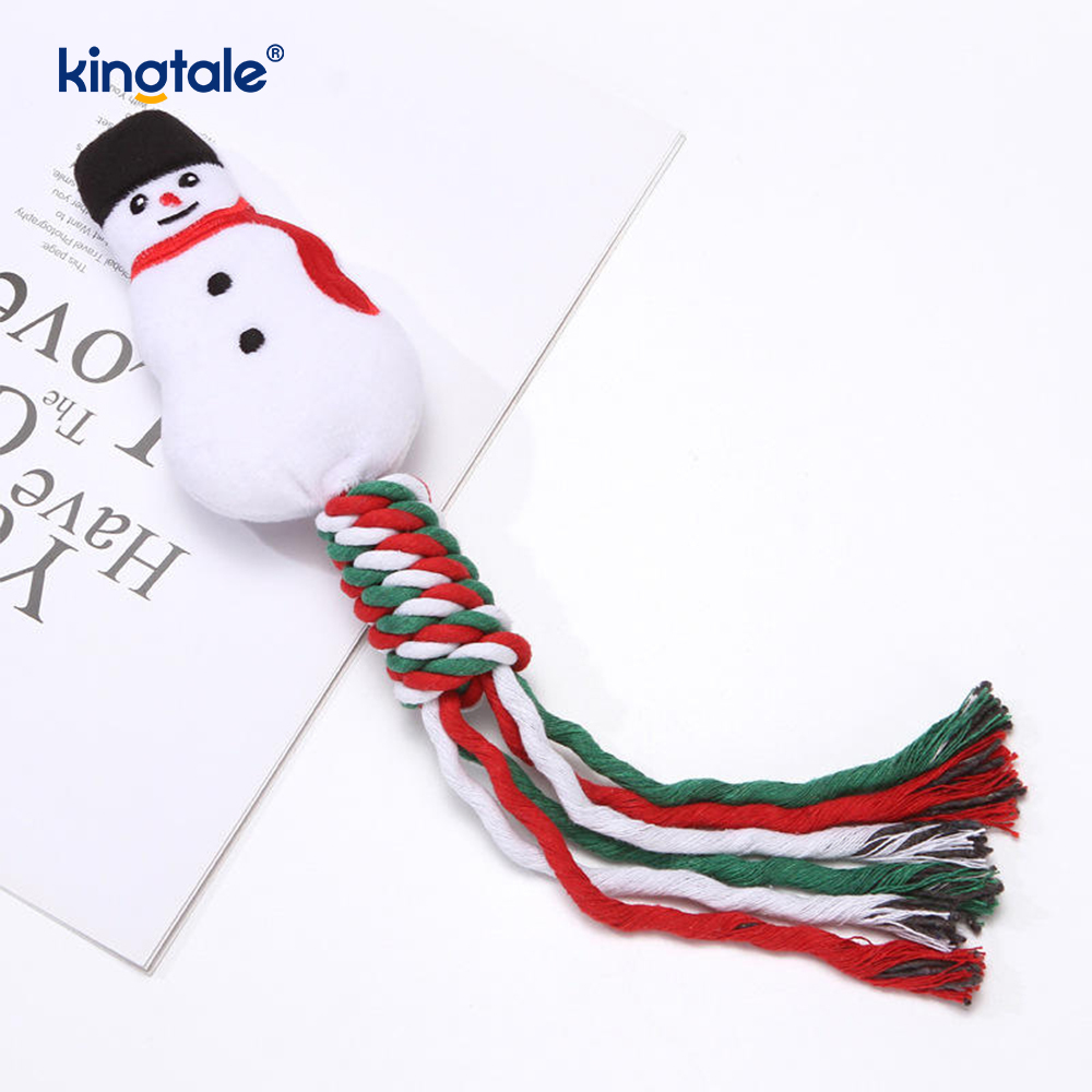 Pet Nollag Rope Bréagáin Plush Puppy Bréagán Coganta Le Fiacla