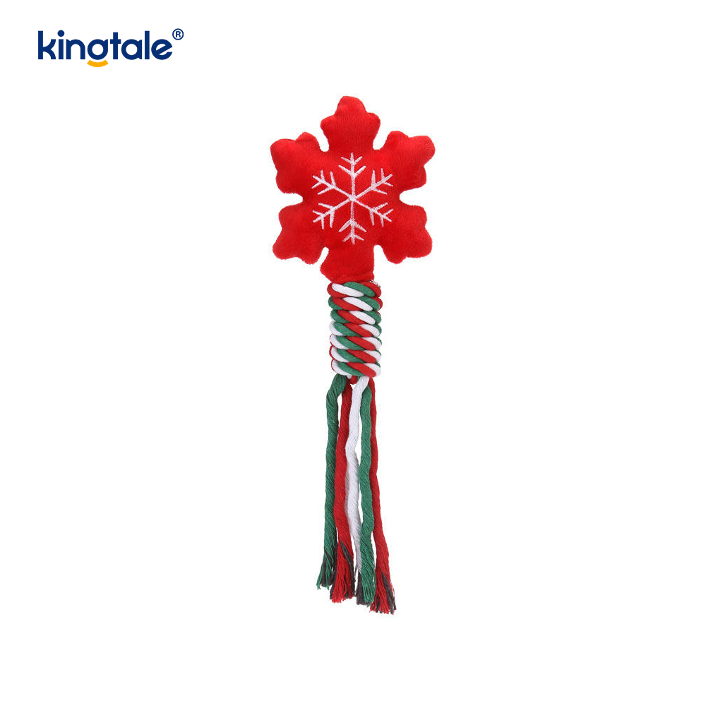 Pet Nollag Rope Bréagáin Plush Puppy Bréagán Coganta Le Fiacla