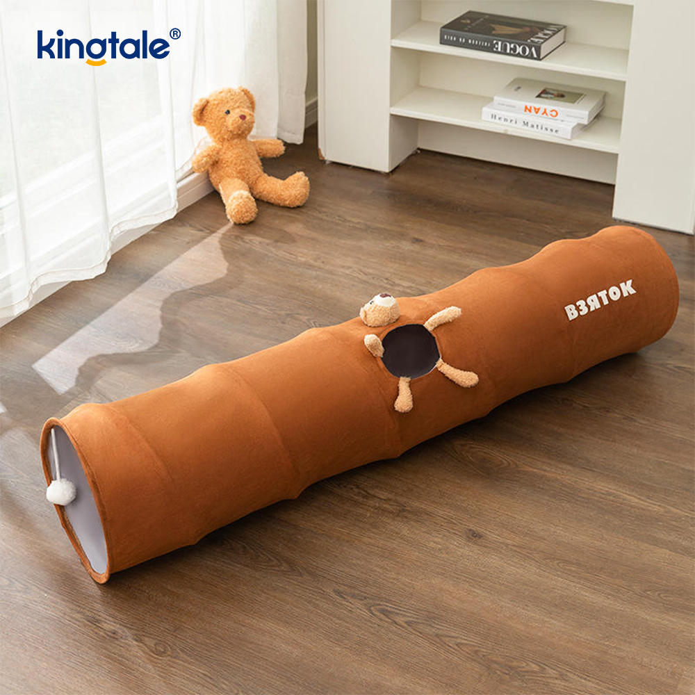 Bréagán Cat Collapsible Tollán Cat Cartún Neamhghnách Bronntanas Bréagán Cat Idirghníomhach Do Cat