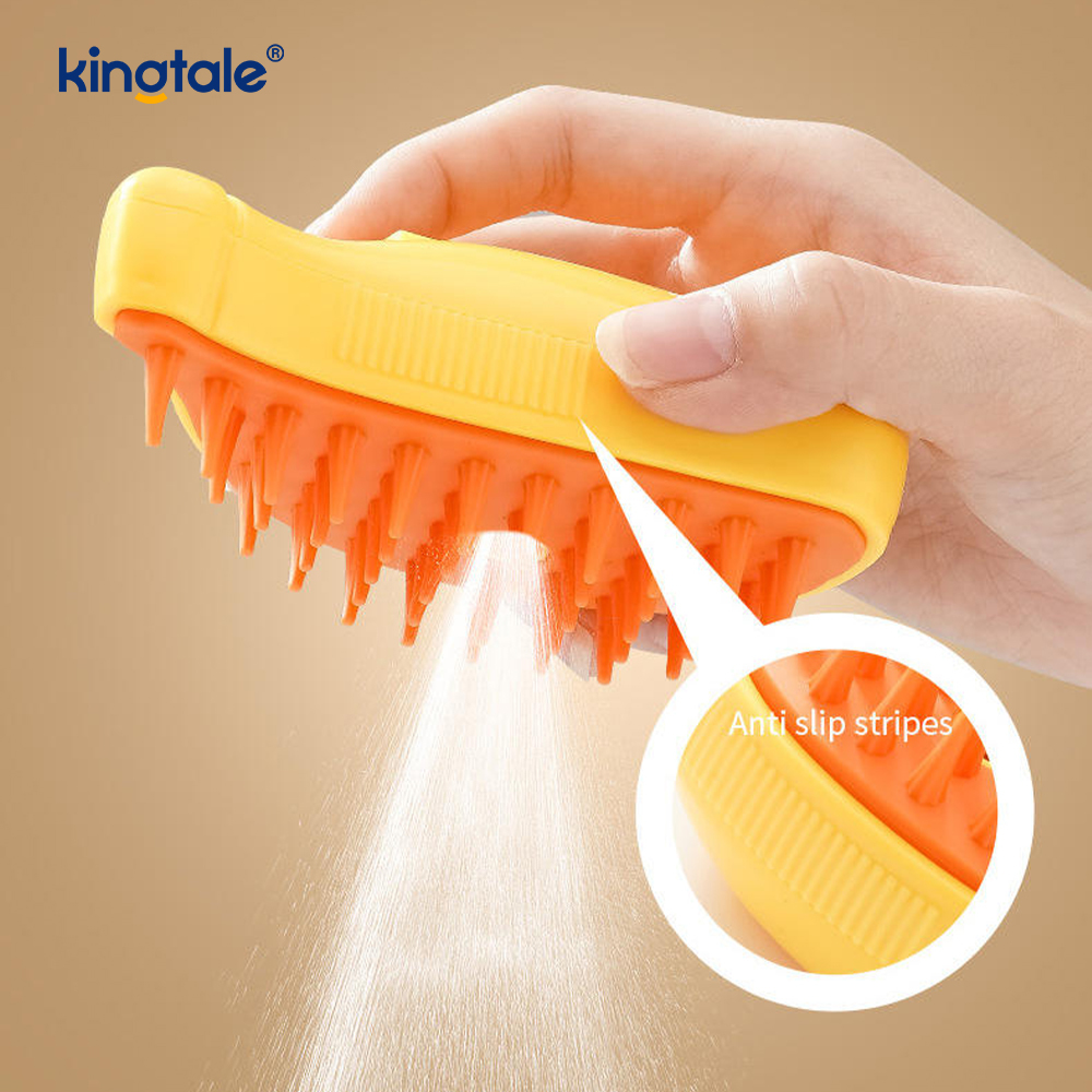 Scuab Gaile Cat 3 I 1 Scuab Peataí Steamy Silicone Massage Dog Hair Remover Comb