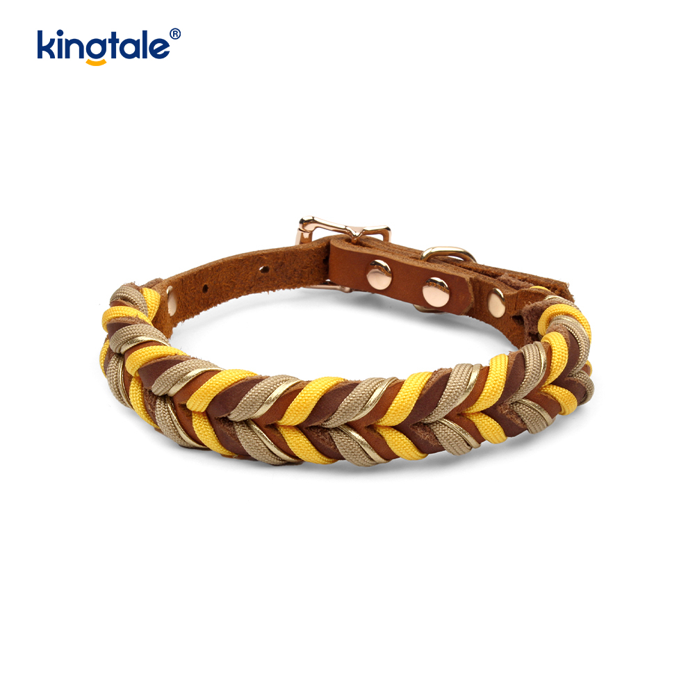 Coiléar Peataí Leathar Fíor & Leashes Collar Rópa Madraí & Leash Set