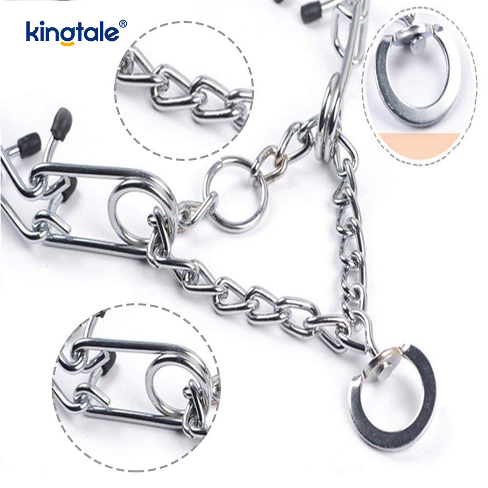 Coiléir Choke Pinch Peataí Collar Oiliúna Madraí Miotal Cruach Carbóin Coiléir Choke Pinch Peataí Collar Oiliúna Madraí Miotal Cruach Carbóin