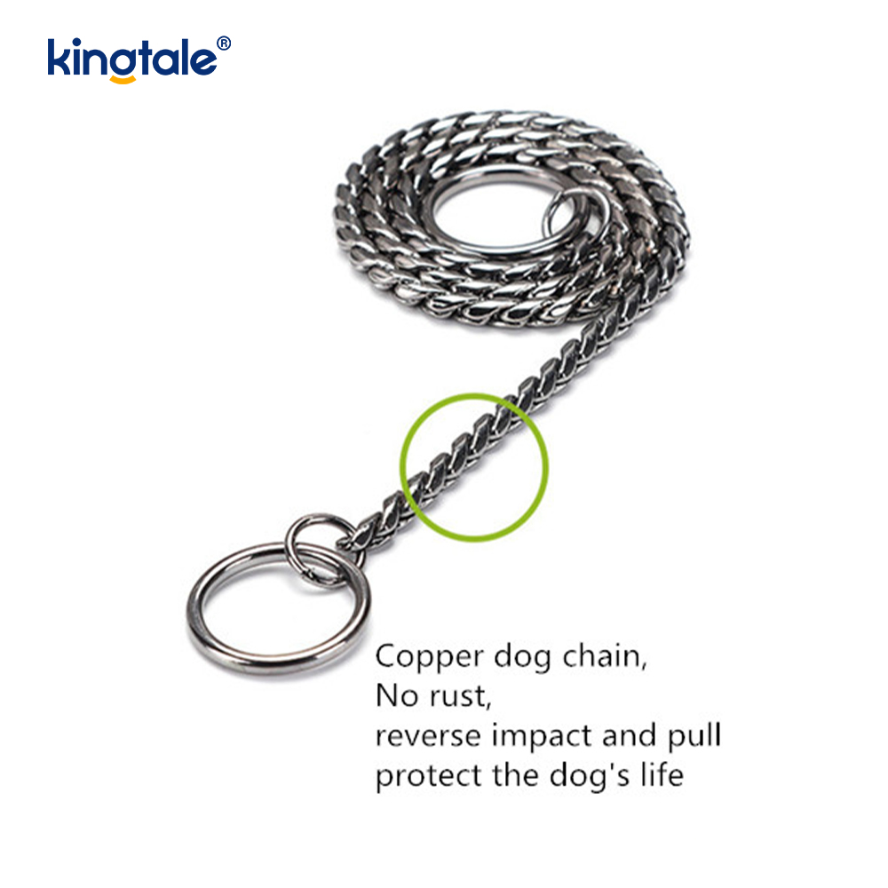Copar Miotal Pure Collar Slabhra Madraí Nathair Le haghaidh Madraí Beaga & Meánmhéide