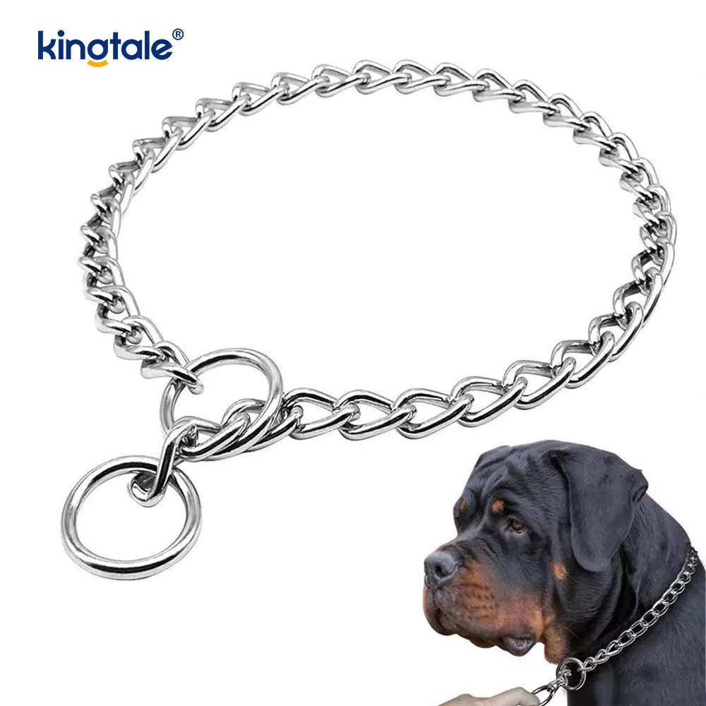 Miotal Oiliúna Madraí Choke Collar Duillín P Slabhra Trom Do Madraí