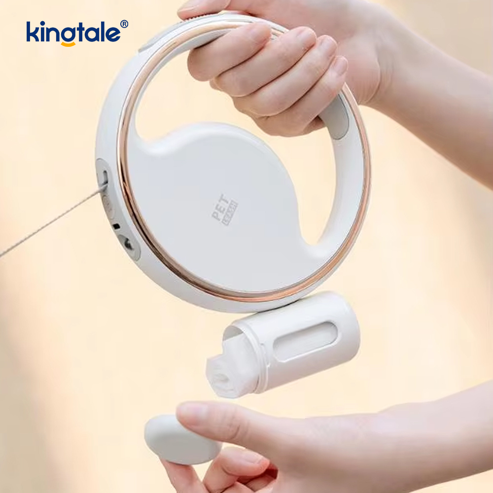 Soilsiú Simplí Faoi stiúir Nua-Aimseartha Leash Collar Madraí níolón Uathoibríoch Retractable