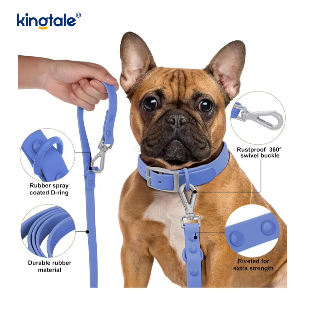 Saincheaptha Faiseanta Éadrom Uiscedhíonach Pvc Madraí Úim Collar Leash