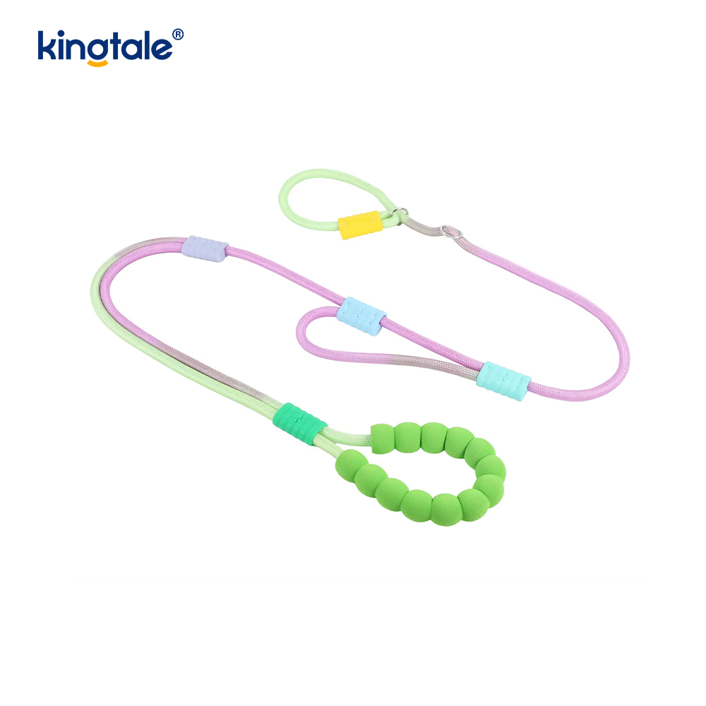 Uimh Tarraingt Níolón Durable Adjustable Láimhseáil Dúbailte Duillín Madraí Colorful Leash
