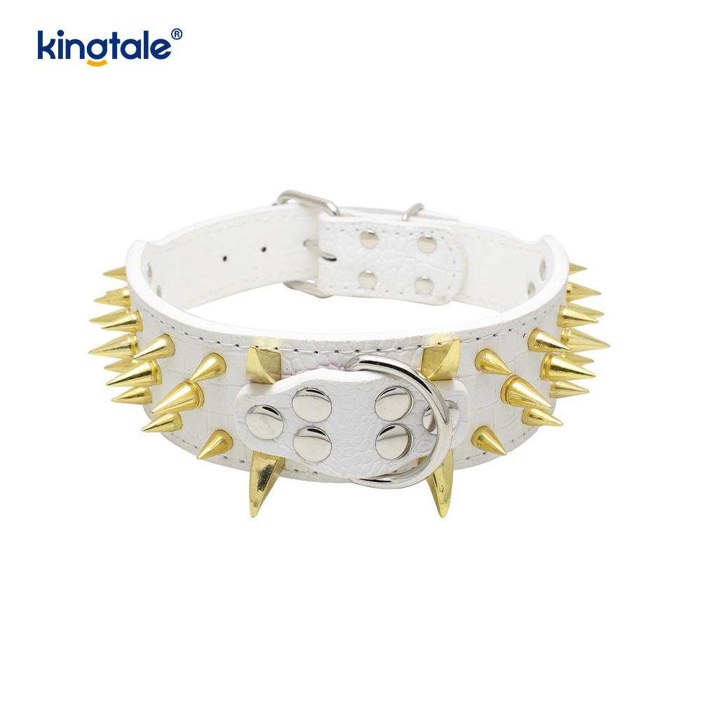 Collar Madra Studded Géar Spíc Coiléir Madra Leathar Stylish