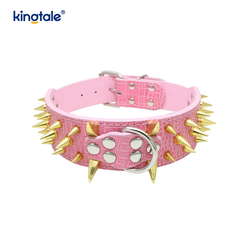 Collar Madra Studded Géar Spíc Coiléir Madra Leathar Stylish