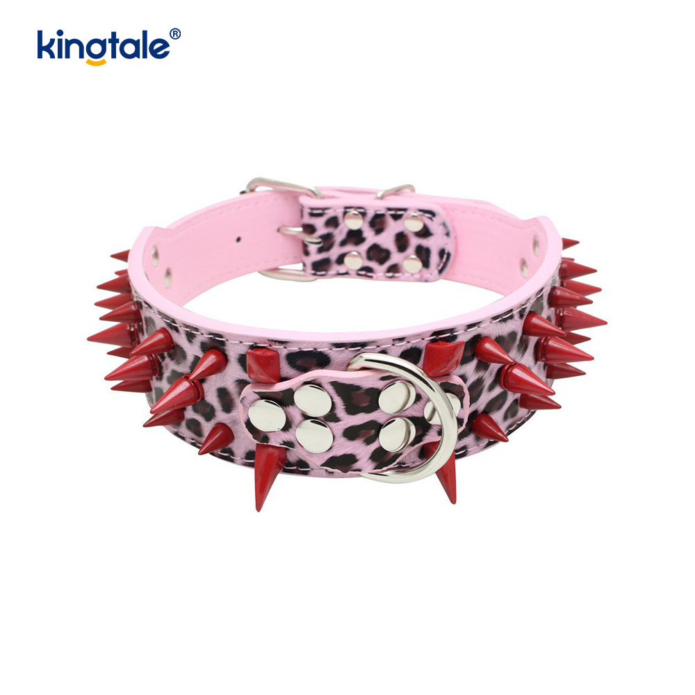 Collar Madra Studded Géar Spíc Coiléir Madra Leathar Stylish