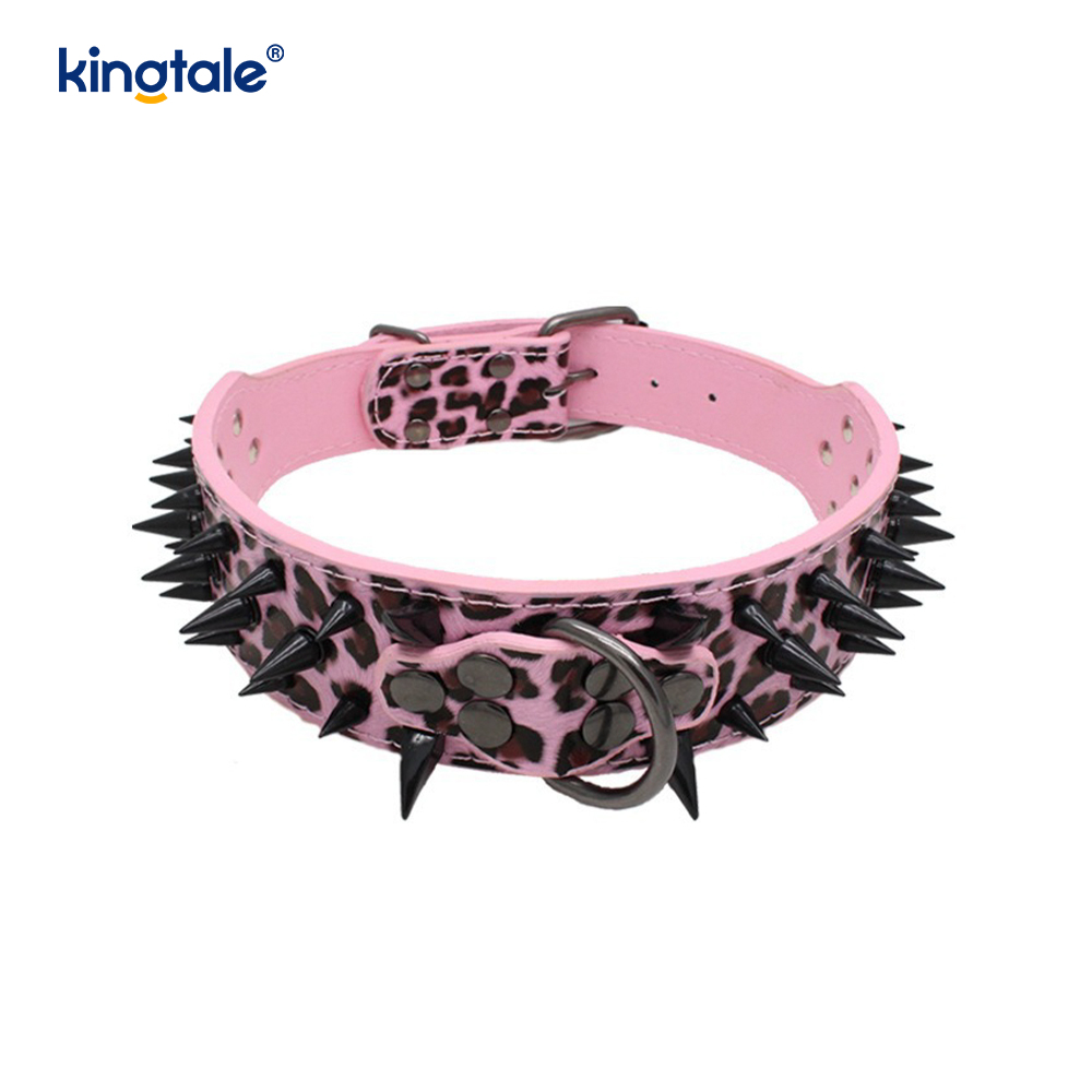 Collar Madra Studded Géar Spíc Coiléir Madra Leathar Stylish