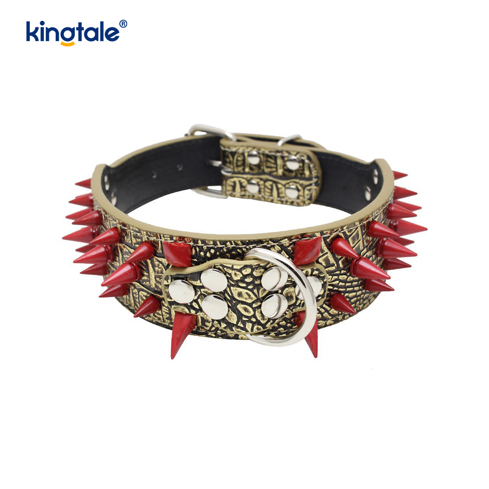 Collar Madra Studded Géar Spíc Coiléir Madra Leathar Stylish