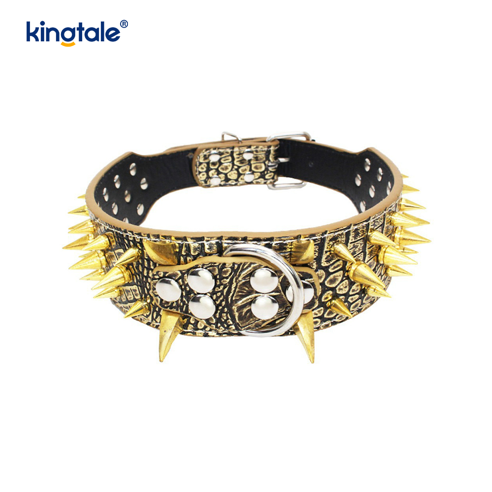 Collar Madra Studded Géar Spíc Coiléir Madra Leathar Stylish