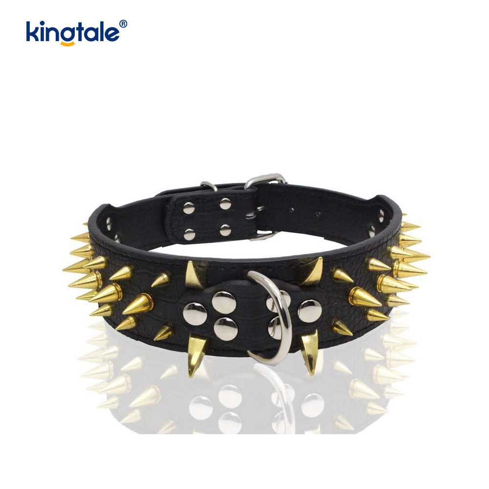 Collar Madra Studded Géar Spíc Coiléir Madra Leathar Stylish