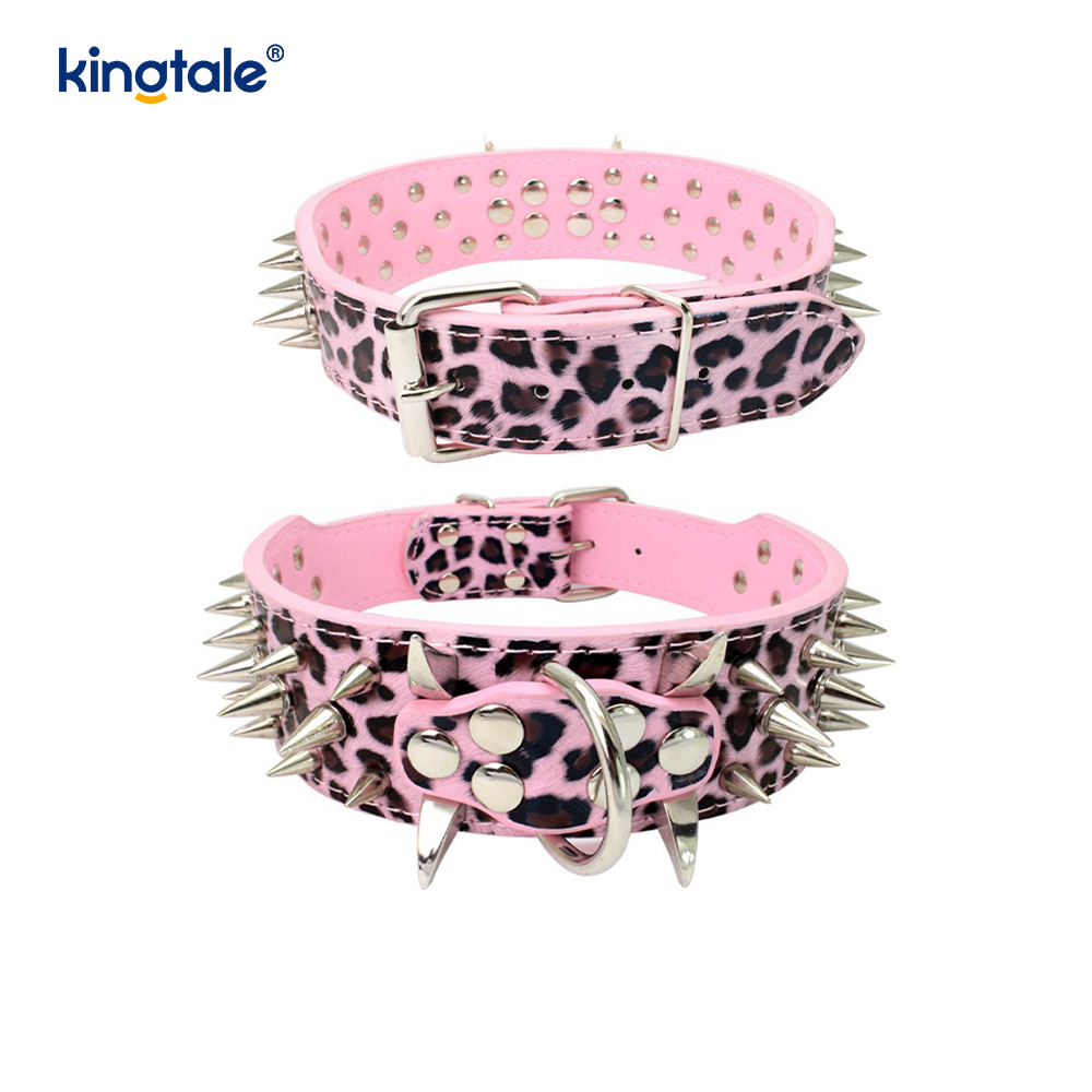Collar Madra Studded Géar Spíc Coiléir Madra Leathar Stylish