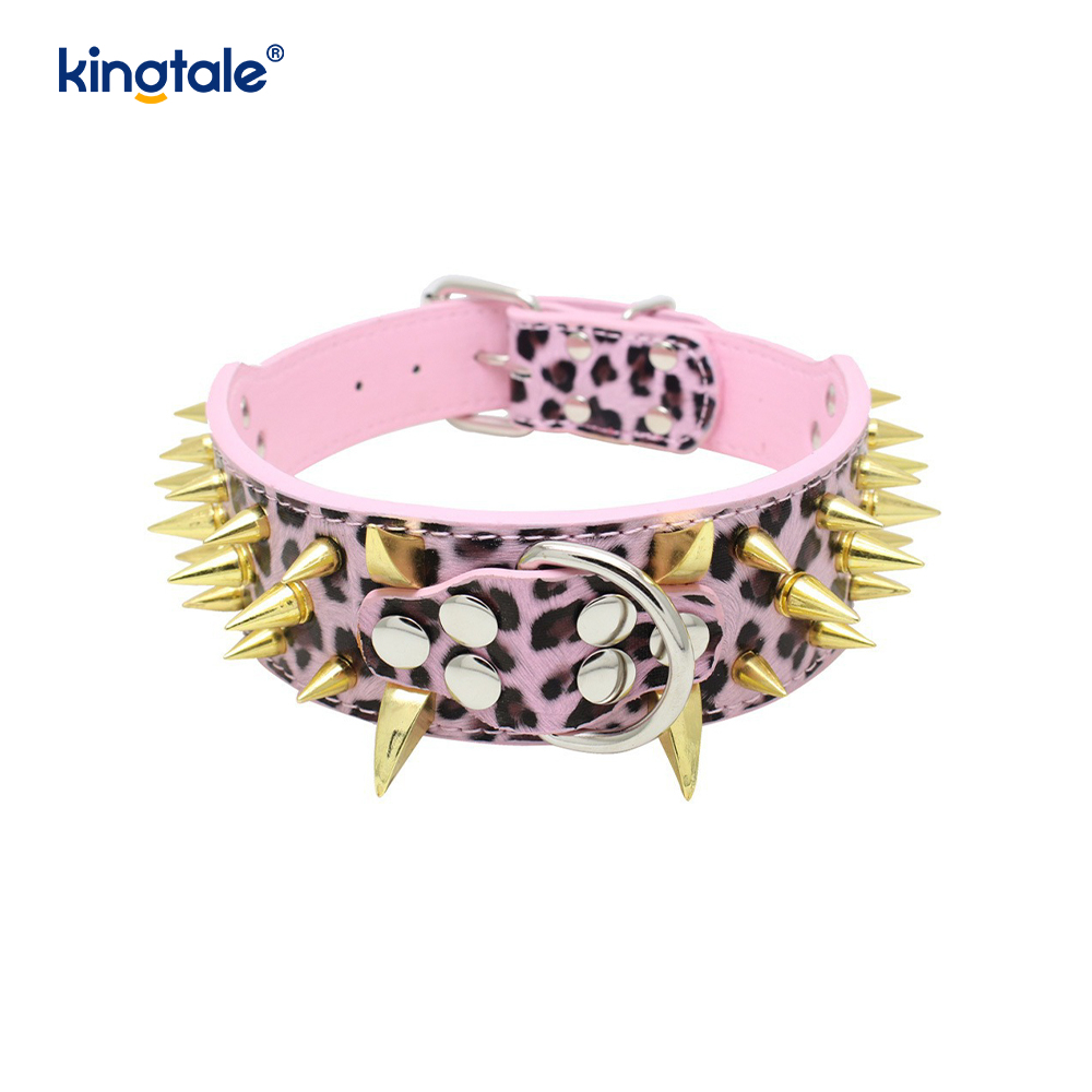 Collar Madra Studded Géar Spíc Coiléir Madra Leathar Stylish