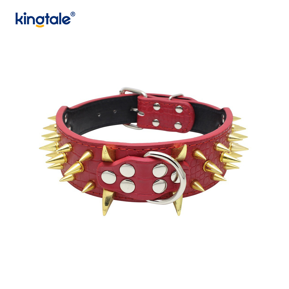 Collar Madra Studded Géar Spíc Coiléir Madra Leathar Stylish