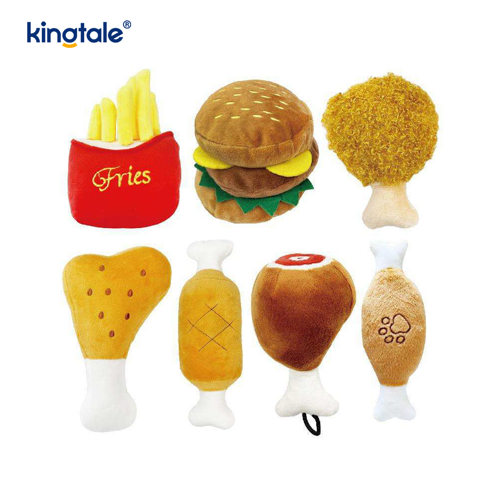 Hamburger Bréagán Screaming Bia, Fries na Fraince, Cos Sicín le haghaidh Cat agus Madra